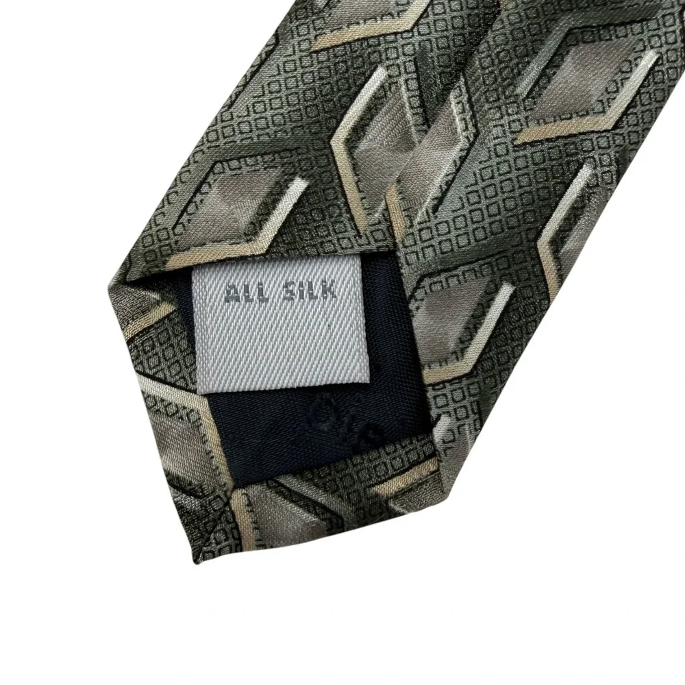 Lot 3 Vintage Silk Neckties Pierre Cardin Croft & Barrow Geometric Stripe